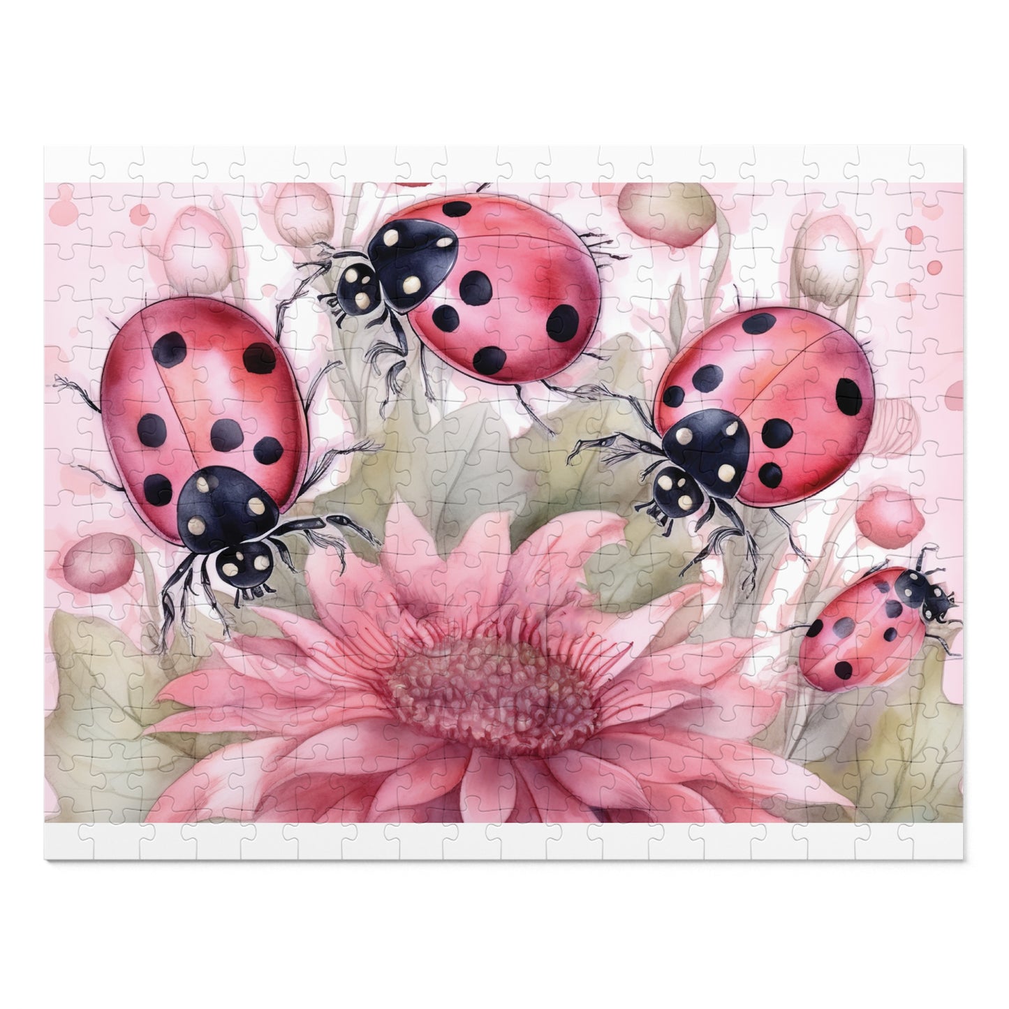 Jigsaw Puzzle, Floral, Ladybirds, Personalised/Non-Personalised (30, 110, 252, 500,1000-Piece)