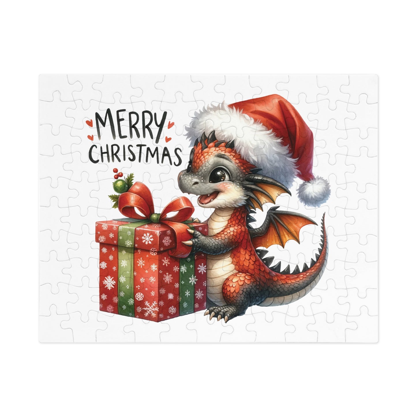 Jigsaw Puzzle, Christmas, Dragon, Personalised/Non-Personalised (30, 110, 252, 500,1000-Piece)