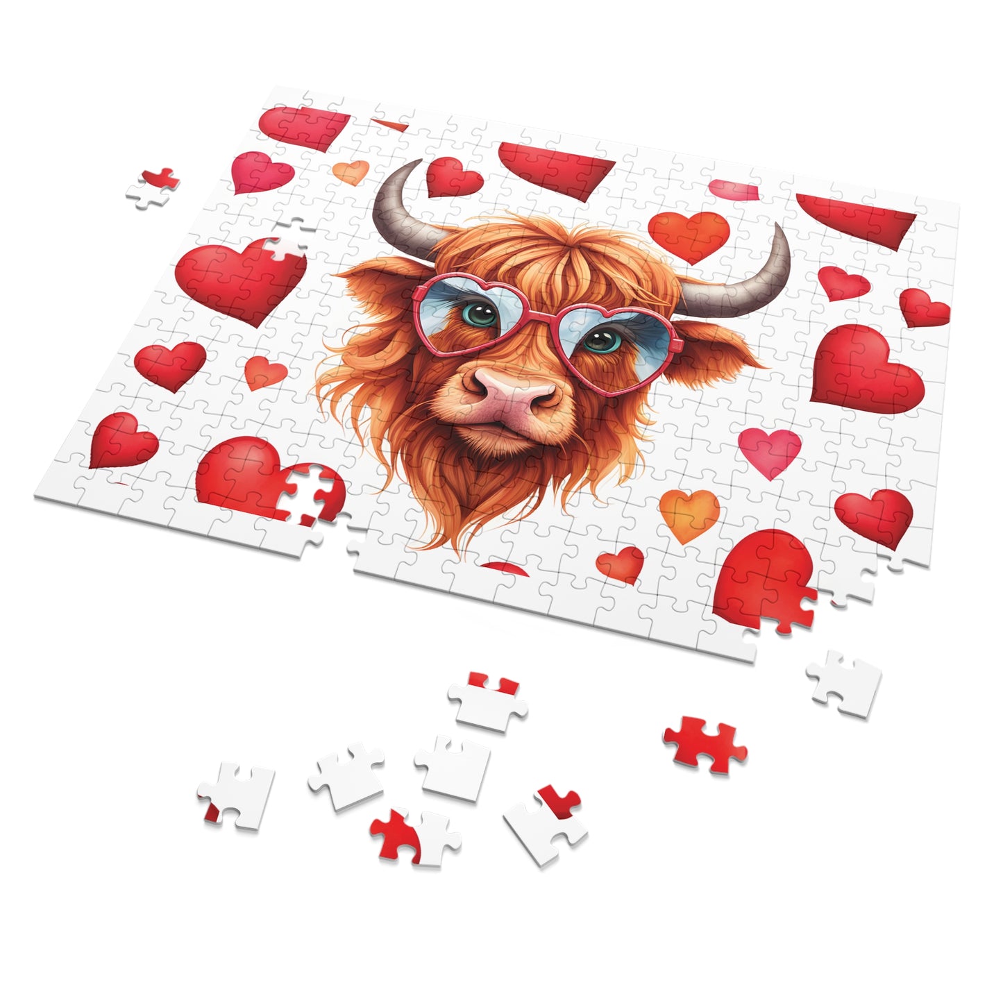 Jigsaw Puzzle, Highland Cow, Personalised/Non-Personalised (30, 110, 252, 500,1000-Piece)