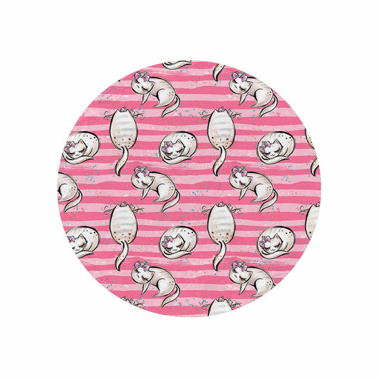 Pink Cats  Circular Micro Fleece Blanket 60"