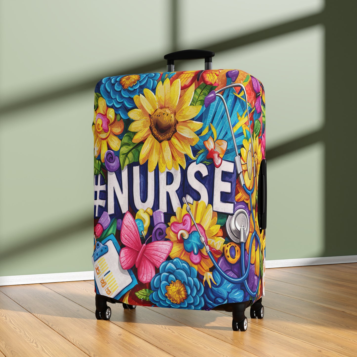 Luggage Cover, Floral, Nurse, awd-1728