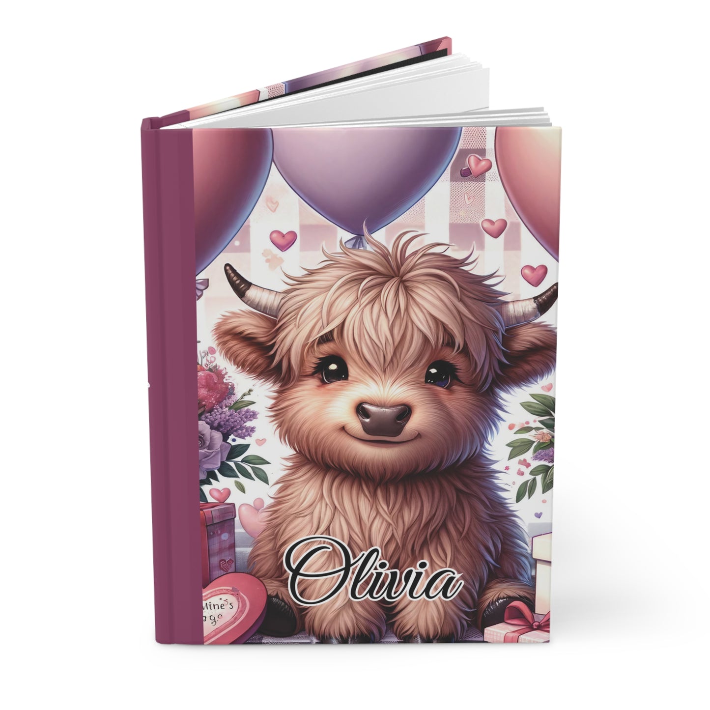 Personalised Hardcover Journal Matte, Highland Cow, awd-1453a