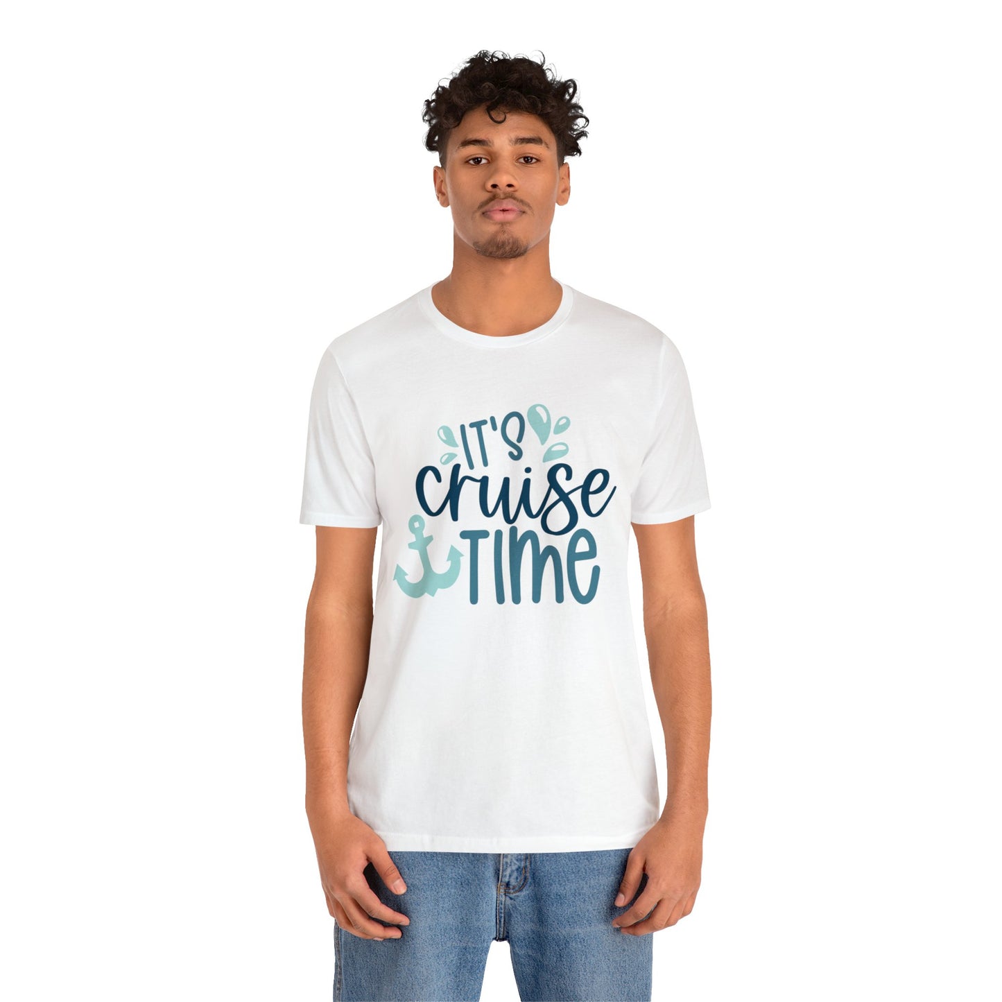 Unisex Adults Jersey Short Sleeve Tee, Cruise Tee, It's Cruise Time, 100% Cotton, Light Fabric 142 g/m²