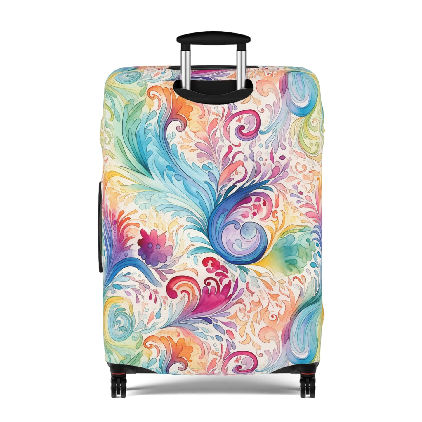 Luggage Cover, Rainbow Pastel Paisley