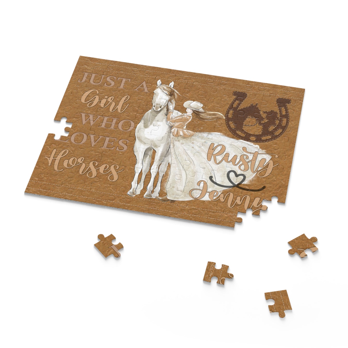 Personalised/Non-Personalised Puzzle, Just a Girl Who Loves Horses (120, 252, 500-Piece)