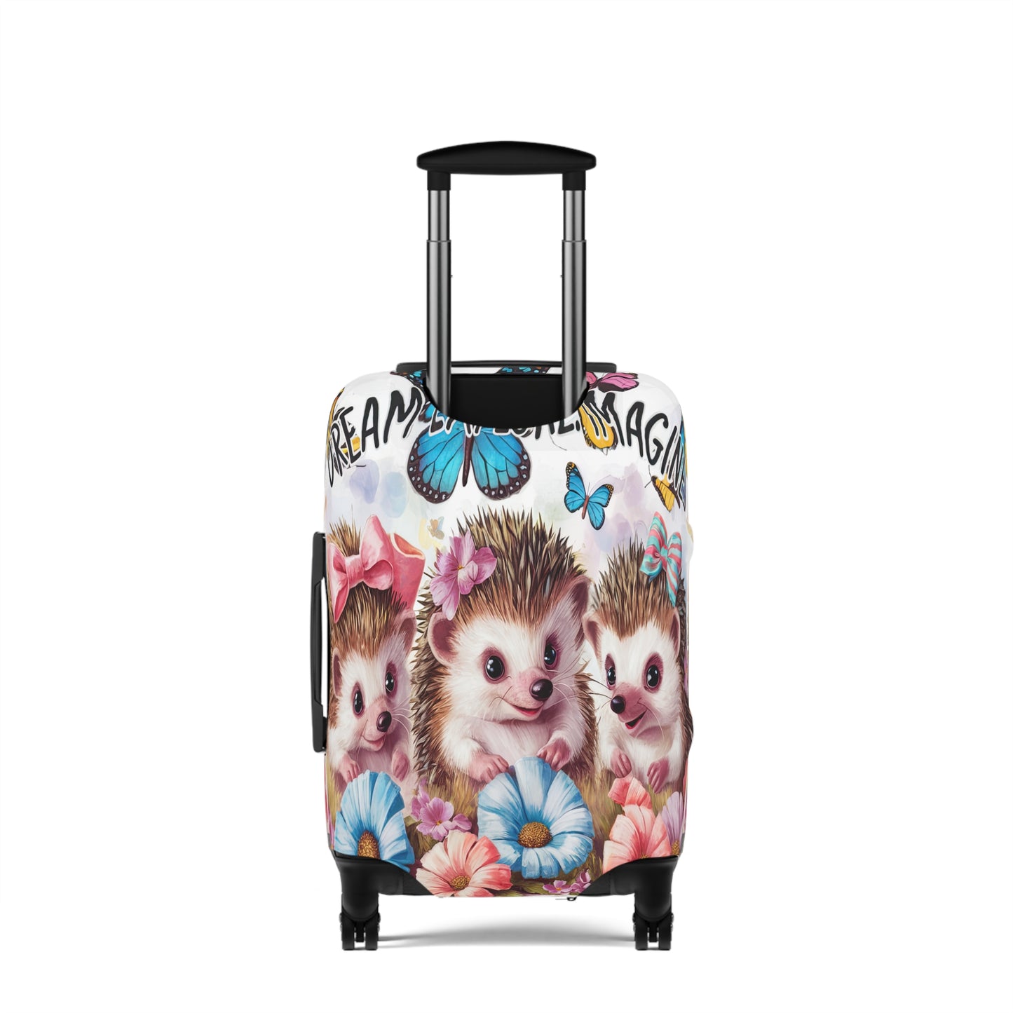 Luggage Cover, Cute Hedgehogs, Dream, Explore, Imagine, awd-1649