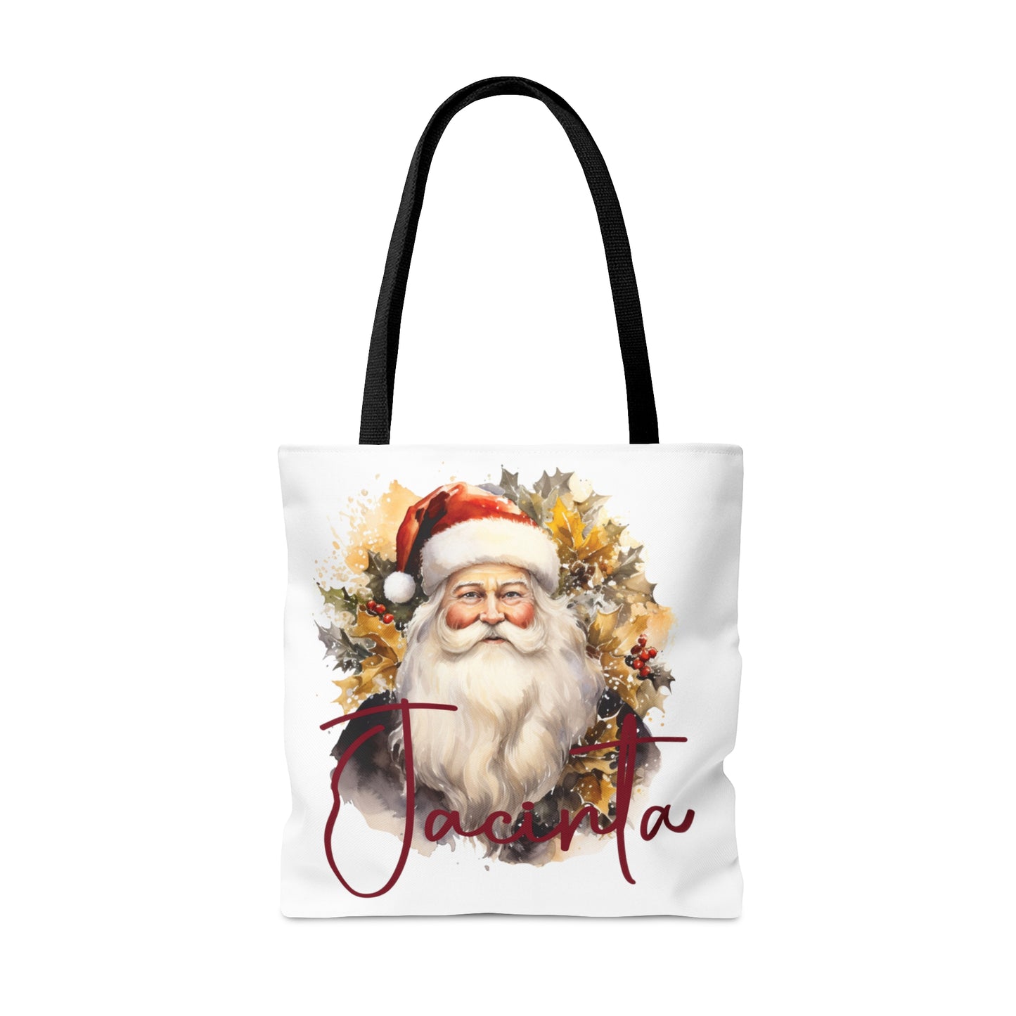 Santa wreath Personalised Tote Bag, Christmas bag, Christmas Tote Bag, Personalised/Non-Personalised