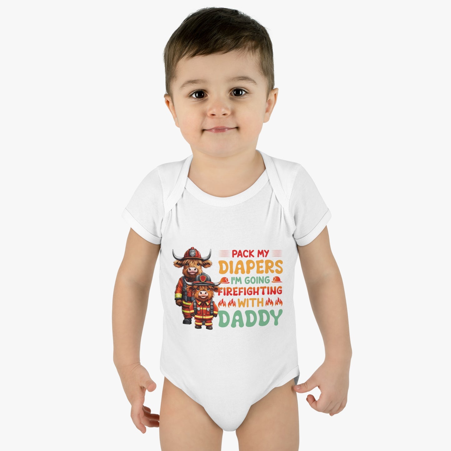 Highlander Firefighter Shirt, Pack my diapers, I am going firefighting with Daddy Shirt, Kids Shirt, Baby Shirt, Baby bodysuit