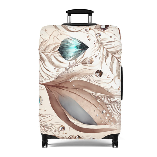 Luggage Cover, Beige Floral