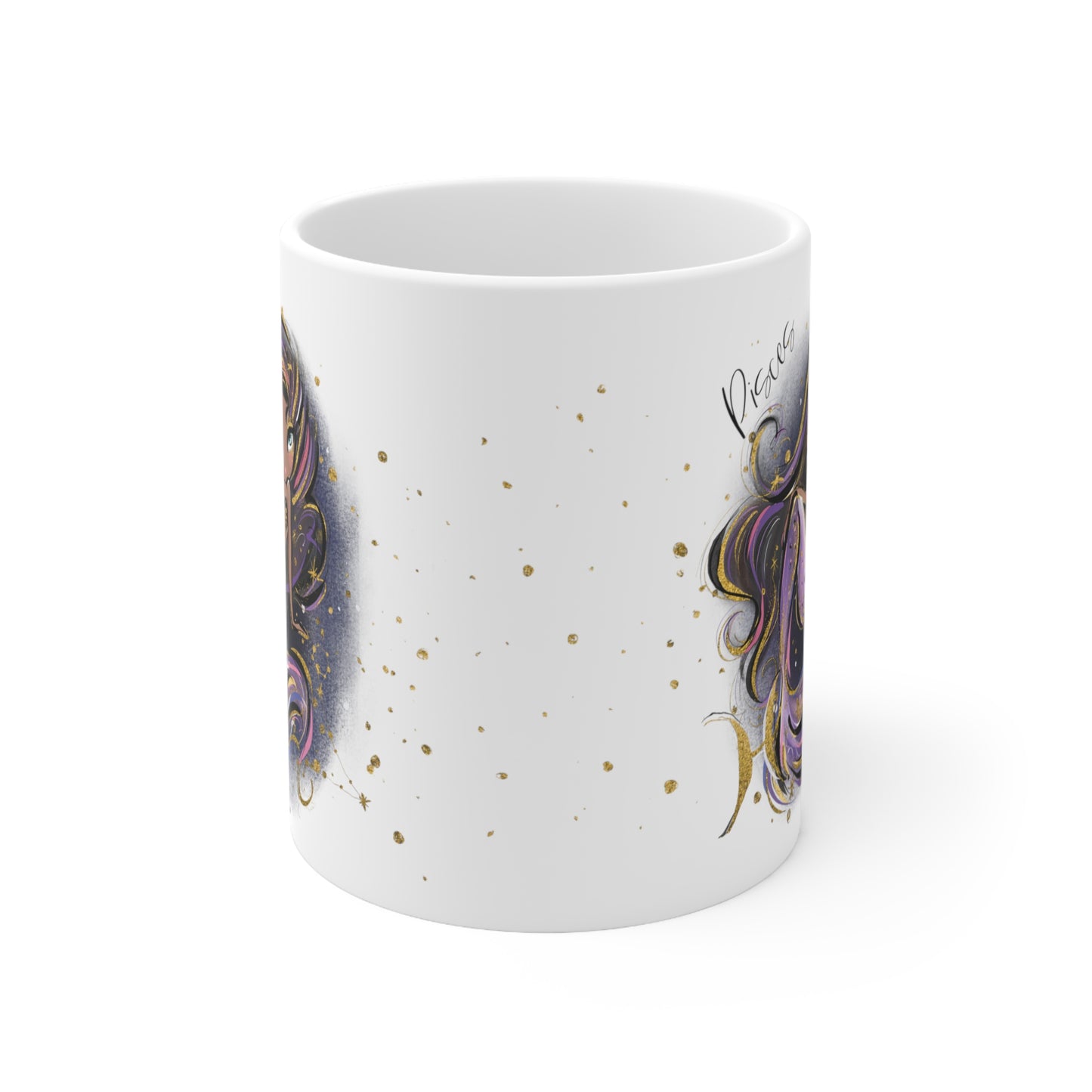 Personalised/Non Personalised Zodiac Sign, Pisces, Ceramic Mug 11oz