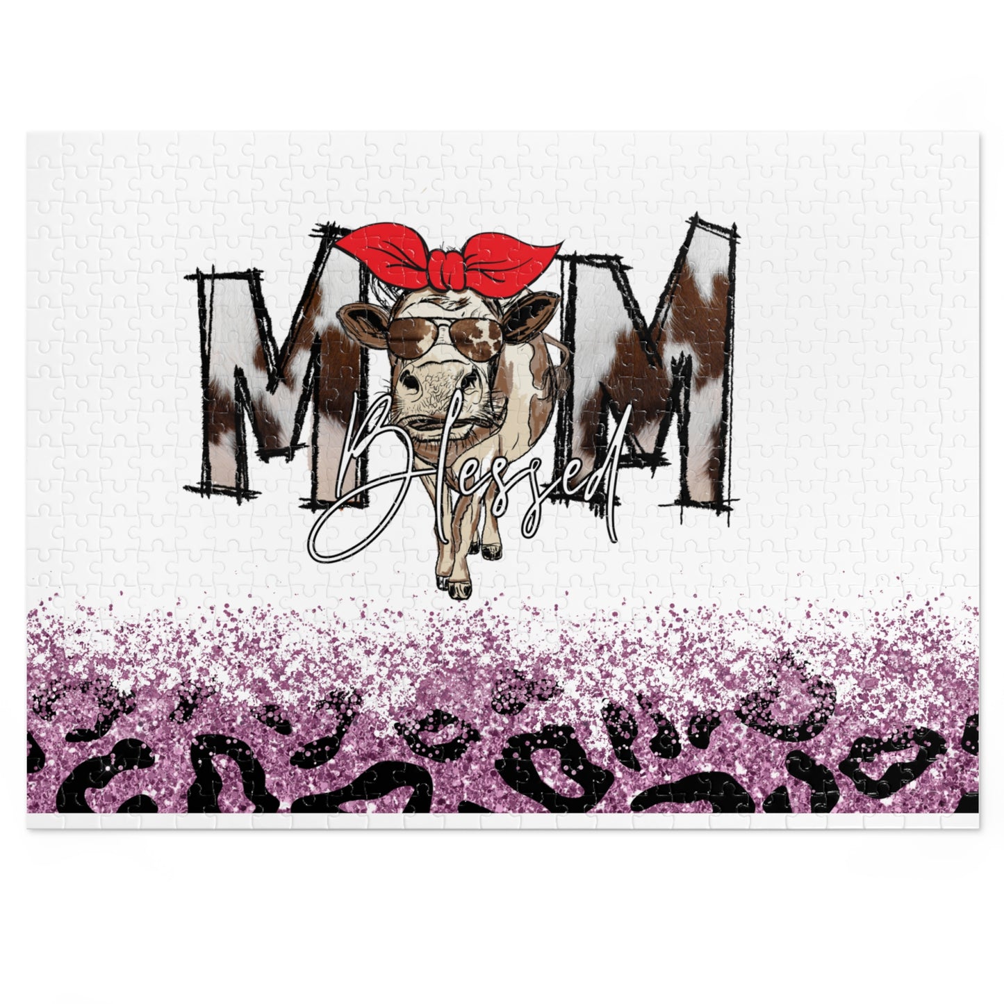 Jigsaw Puzzle, Cow, Mom, Personalised/Non-Personalised (30, 110, 252, 500,1000-Piece)