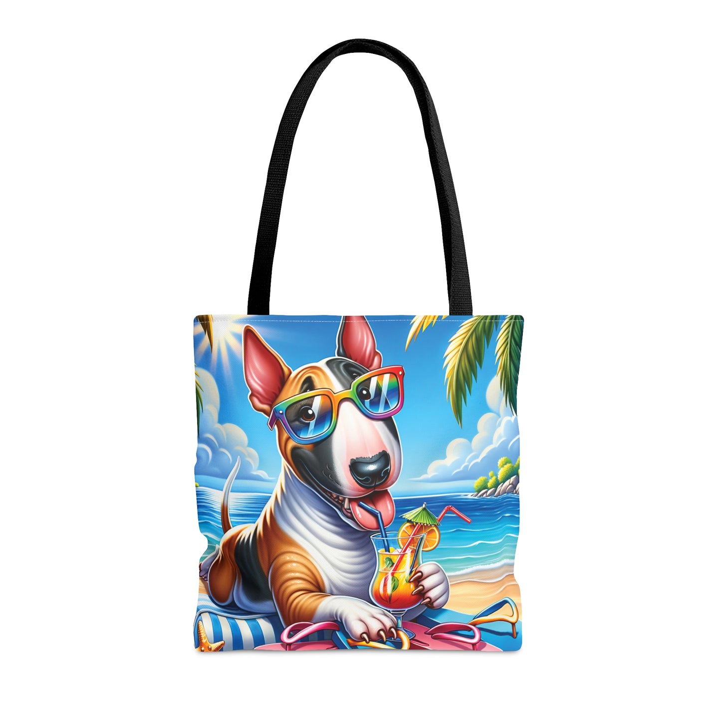 Tote Bag, Dog on Beach, Bull Terrier, Tote bag,  awd-1201