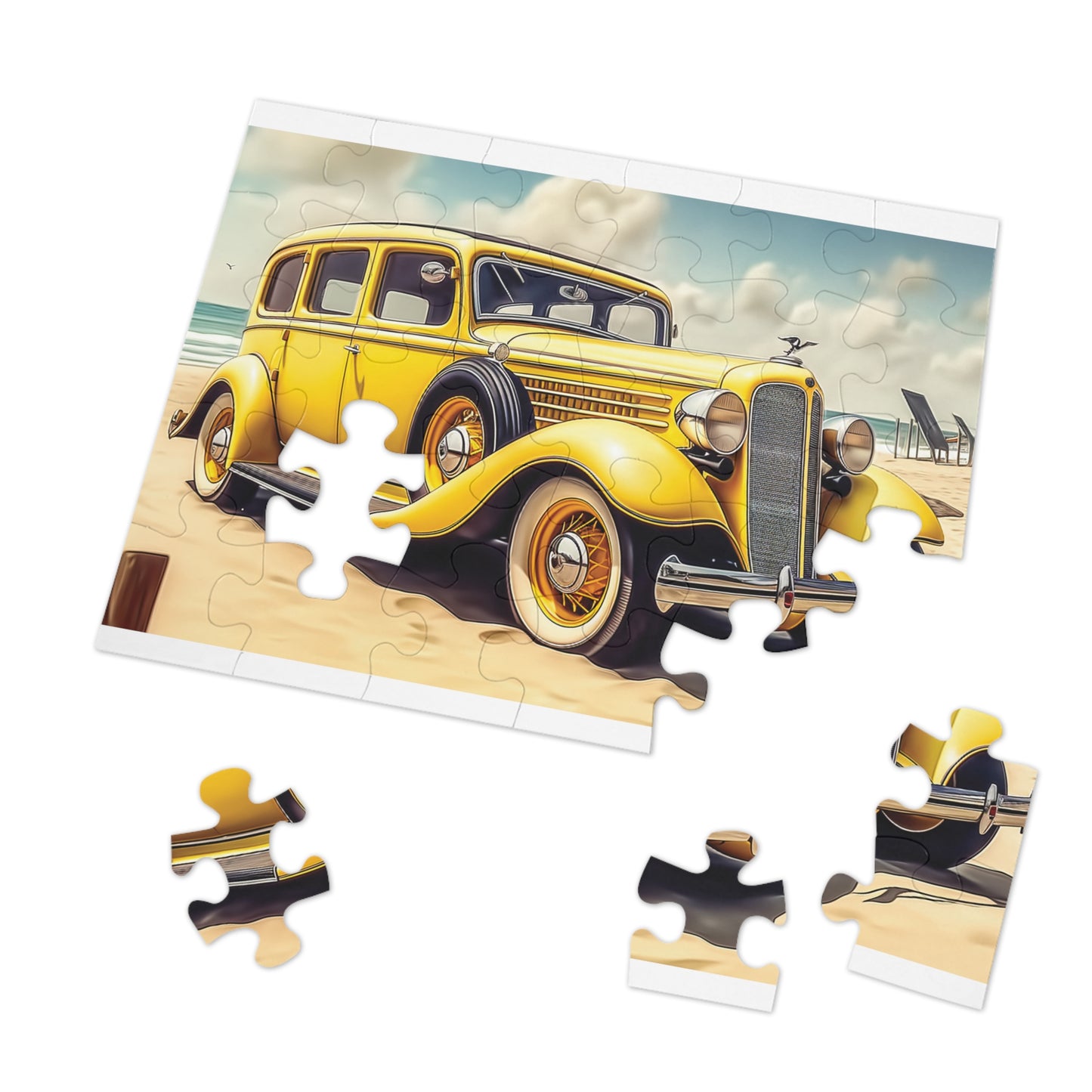 Jigsaw Puzzle, Vintage Car, Personalised/Non-Personalised (30, 110, 252, 500,1000-Piece)