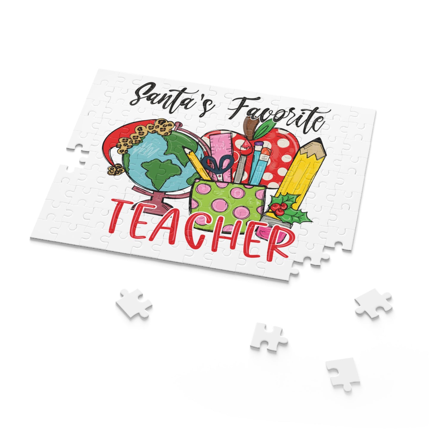 Personalised/Non-Personalised Puzzle, Santa's Favorite Teacher (120, 252, 500-Piece)