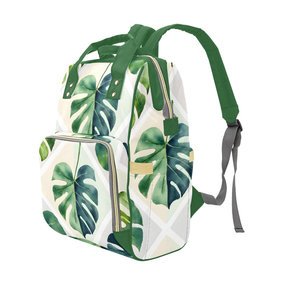 Monsteria Large Cream Bg Multi-Function Diaper Backpack/Diaper Bag (Model 1688)