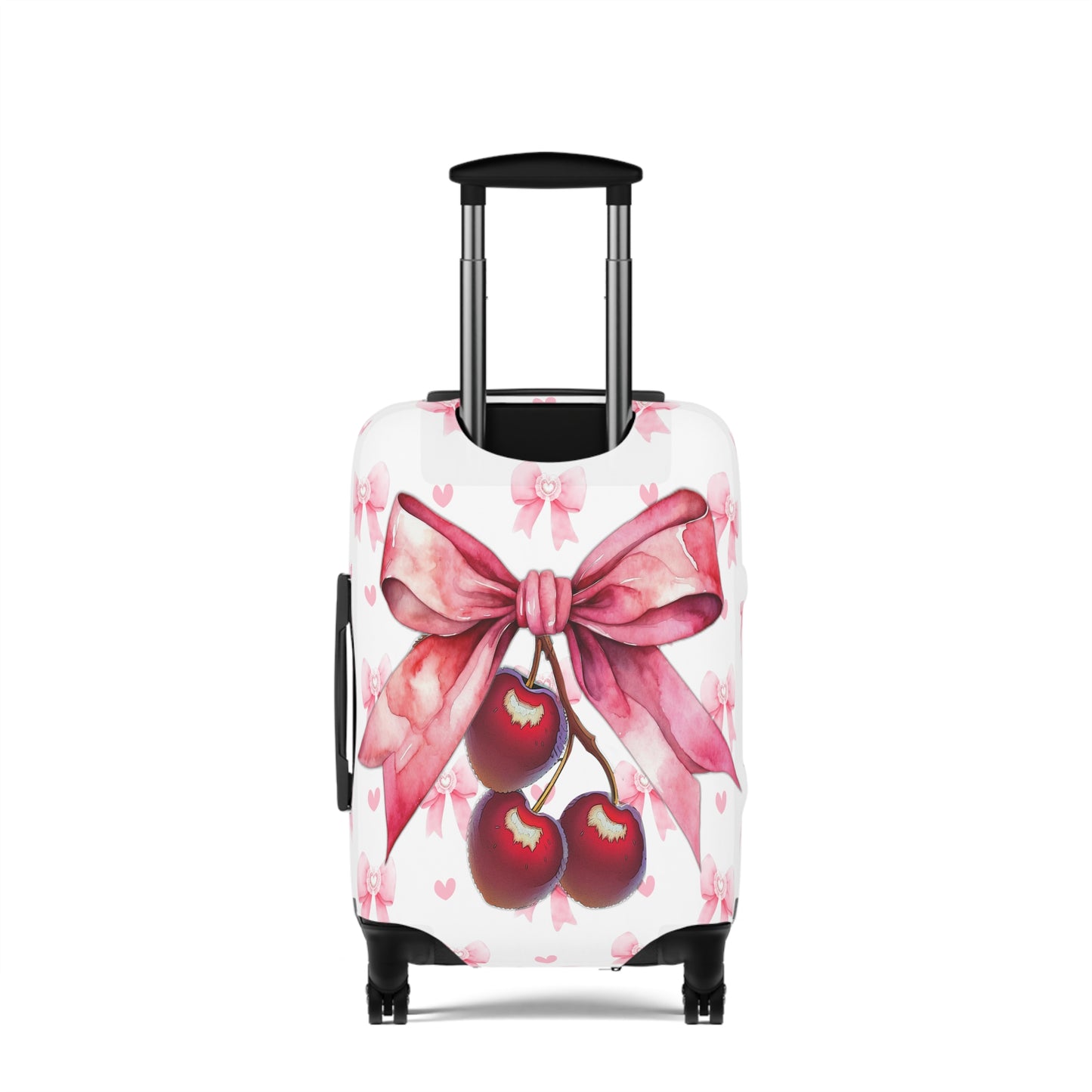 Luggage Cover, Rockabilly, Coquette, Pink Ribbons, Cherries and Ribbon, awd-2505