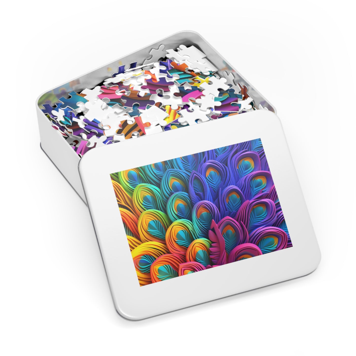 Puzzle, Peacock Feathers, Personalised/Non-Personalised (30, 110, 252, 500,1000-Piece) awd-574