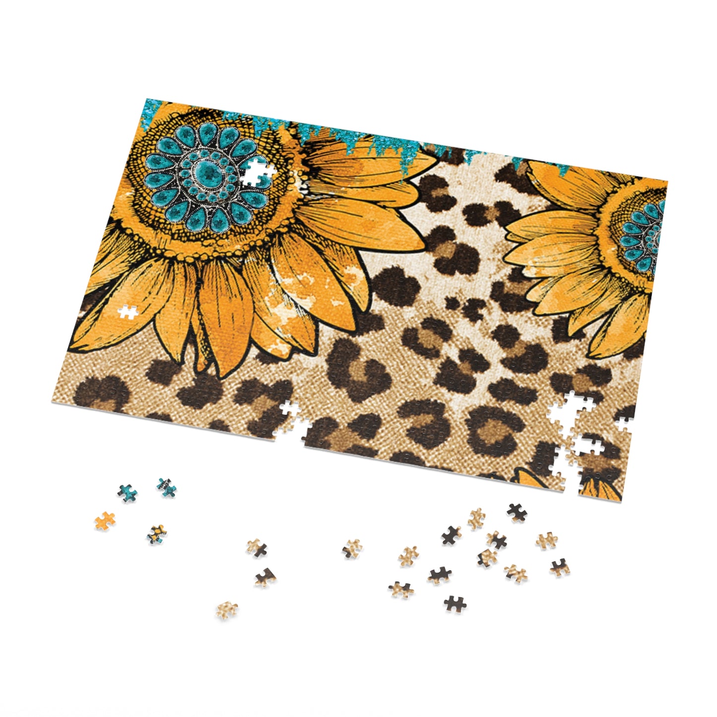 Puzzle, Western, Sunflowers, Personalised/Non-Personalised (30, 110, 252, 500,1000-Piece) awd-604