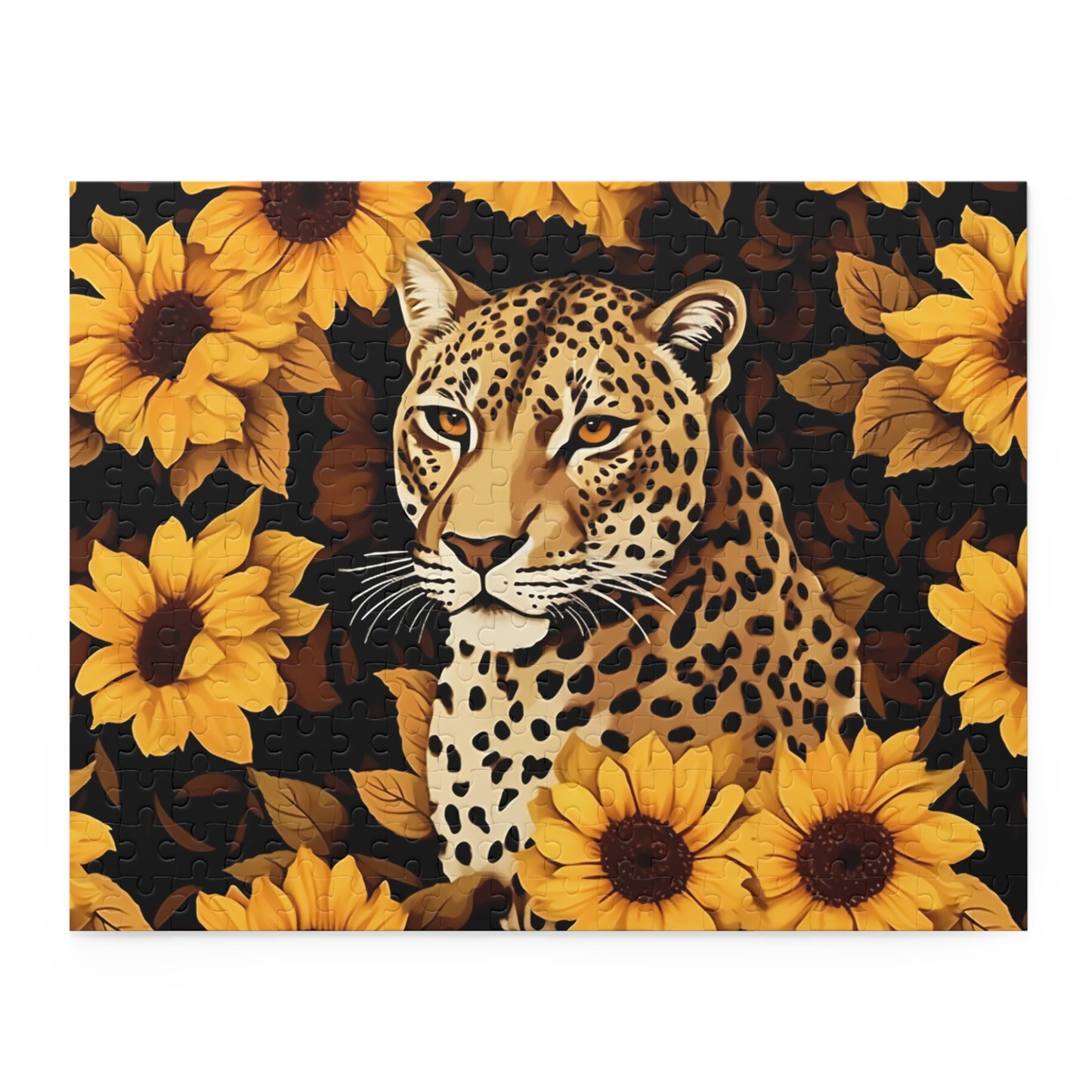 Personalised/Non-Personalised Puzzle, Floral, Sunflowers, Leopard (120, 252, 500-Piece)