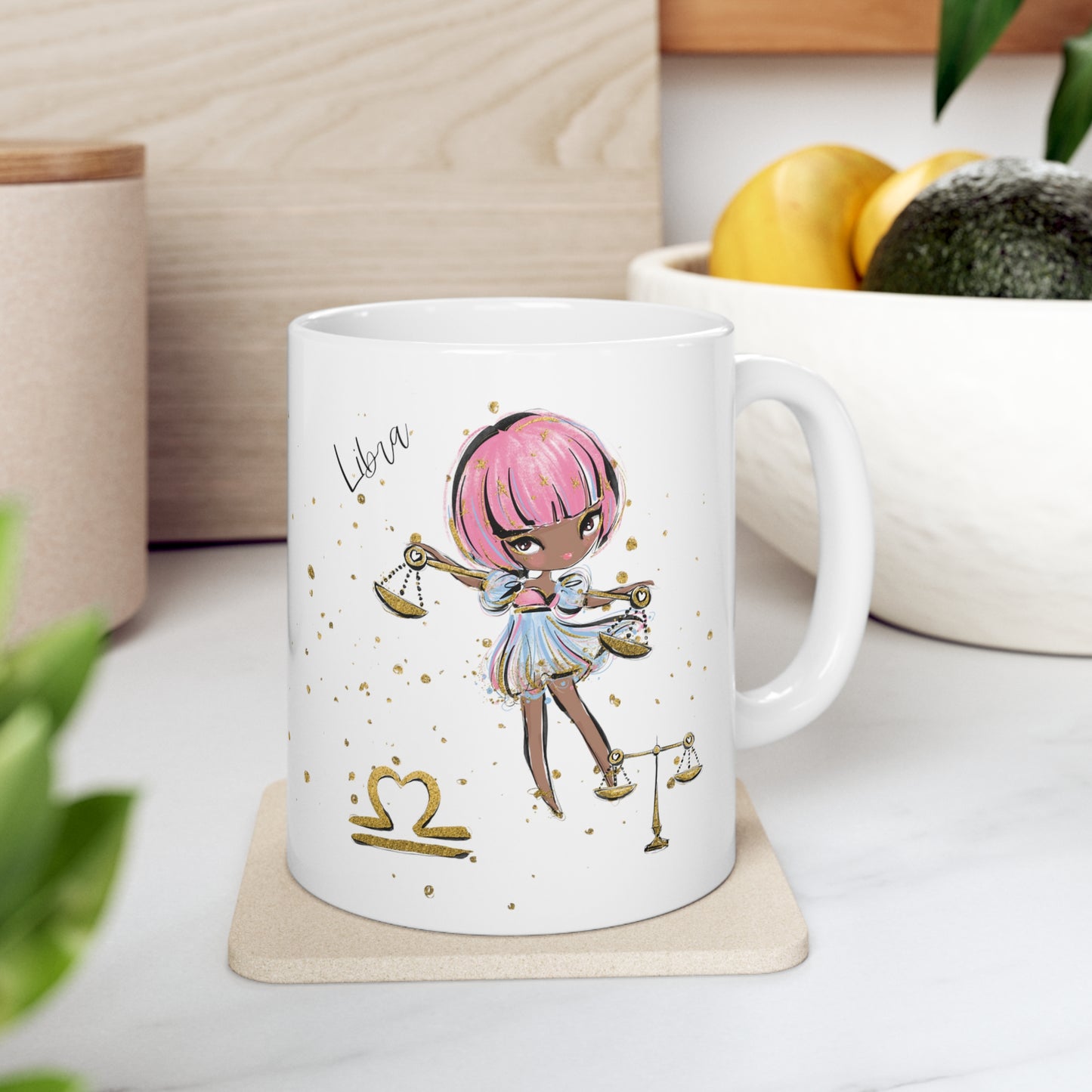 Personalised/Non Personalised Zodiac Sign, Libra, Ceramic Mug 11oz