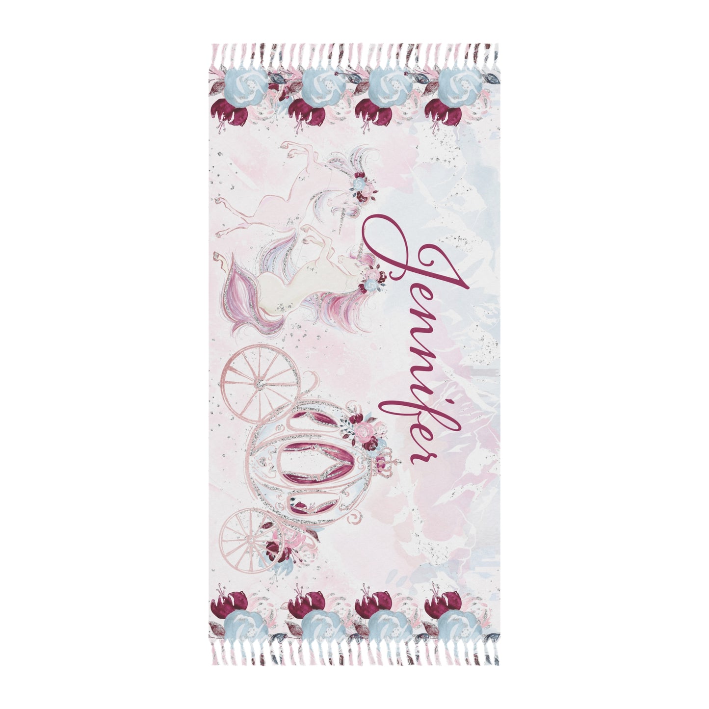 Personalised Princess Dreams Boho Beach Towel