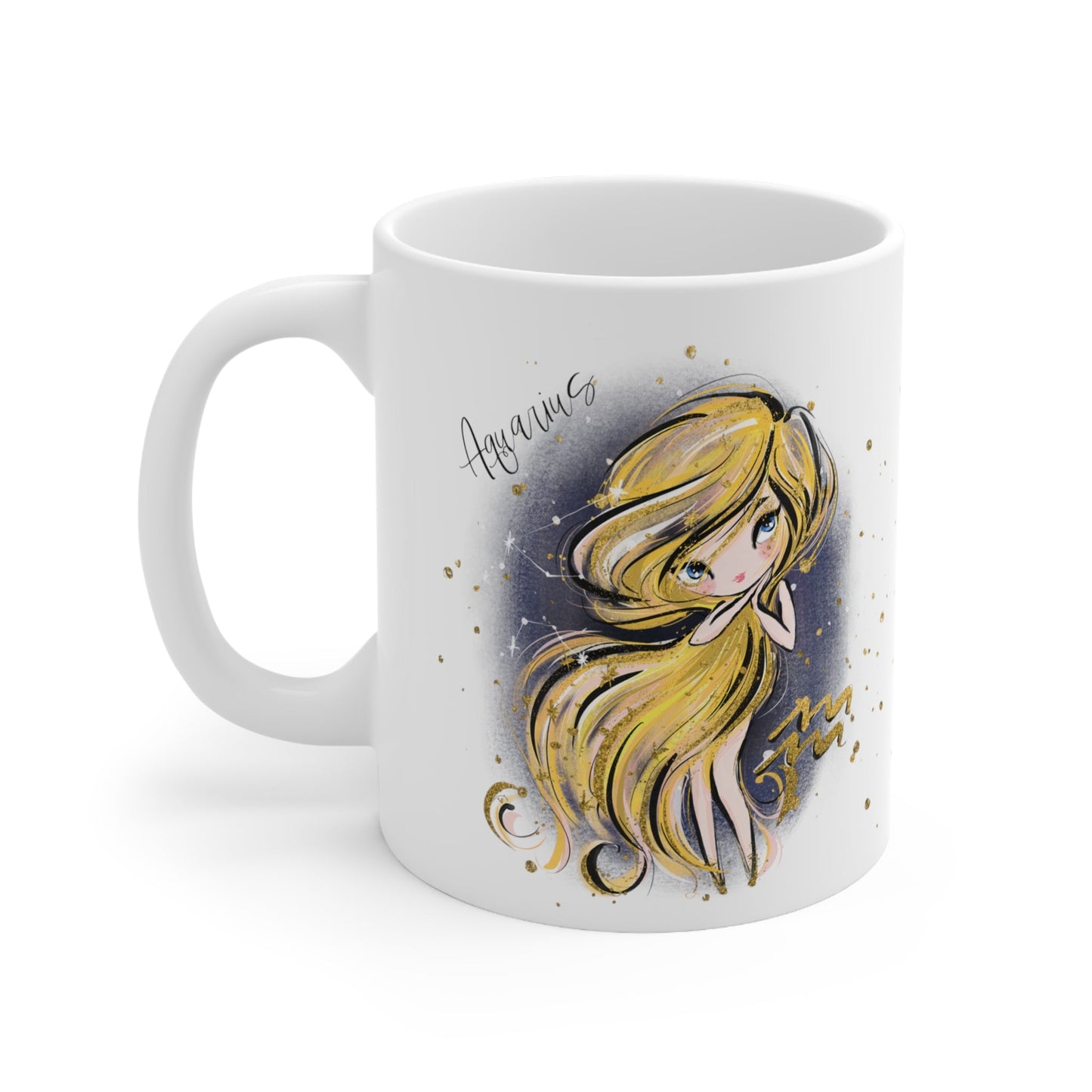 Zodiac Sign, Aquarius, Ceramic Mug 11oz - Personalised/Non Personalised