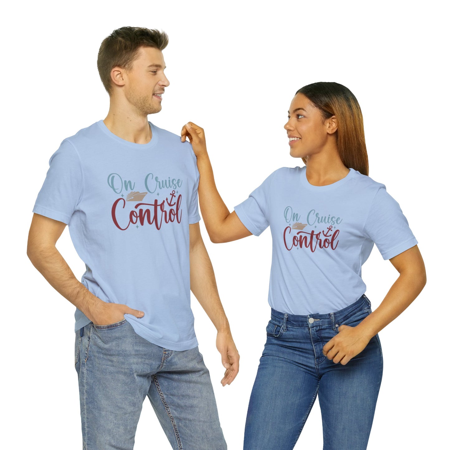 Unisex Adults Jersey Short Sleeve Tee, Cruise Tee, On Cruise Control, 100% Cotton, Light Fabric 142 g/m²