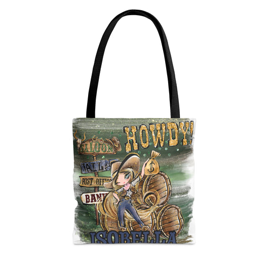 Personalised Tote Bag, Howdy, Blonde Hair Blue Eyes, Tote bag