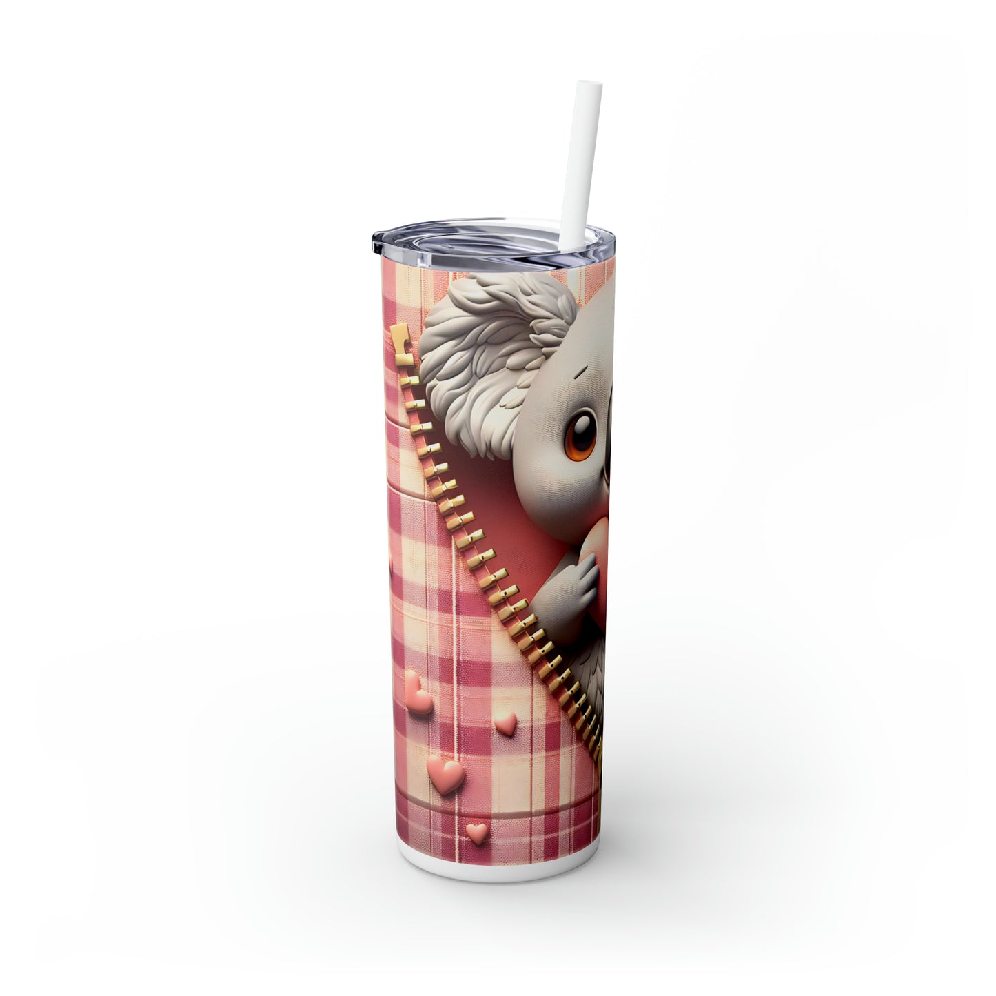 Skinny Tumbler with Straw, 20oz, Koala, Valentines Day