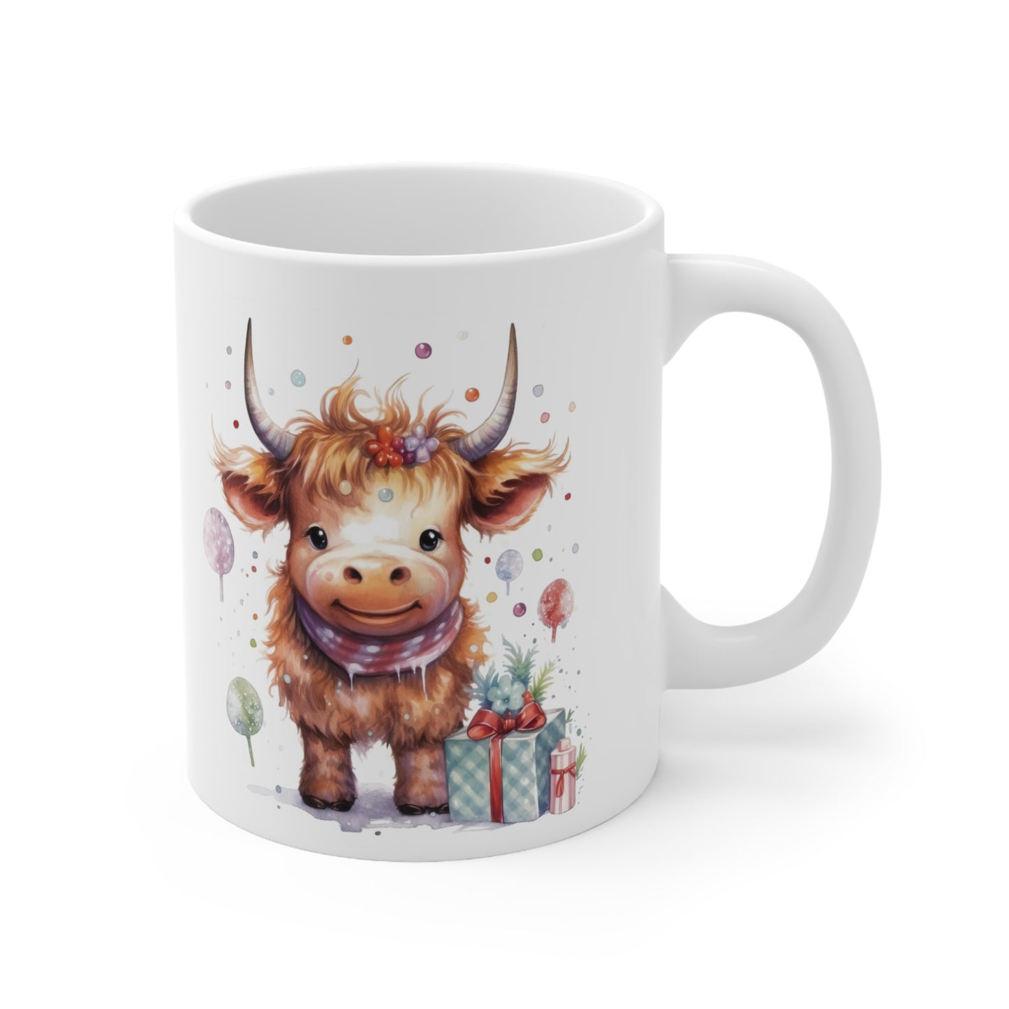 Personalised/Non Personalised Highland Cow, Ceramic Mug 11oz, Highland Cow Mug