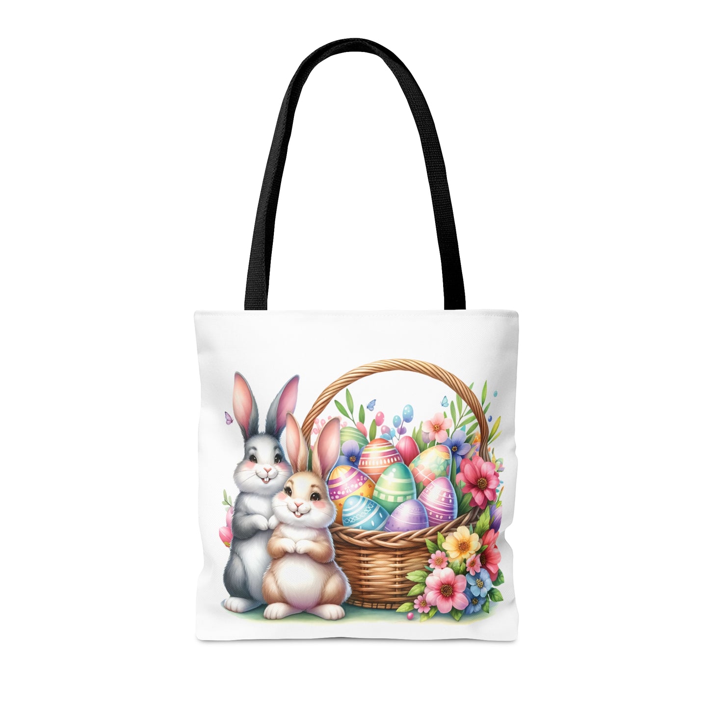 Tote Bag, Easter Rabbits with Basket, Tote bag