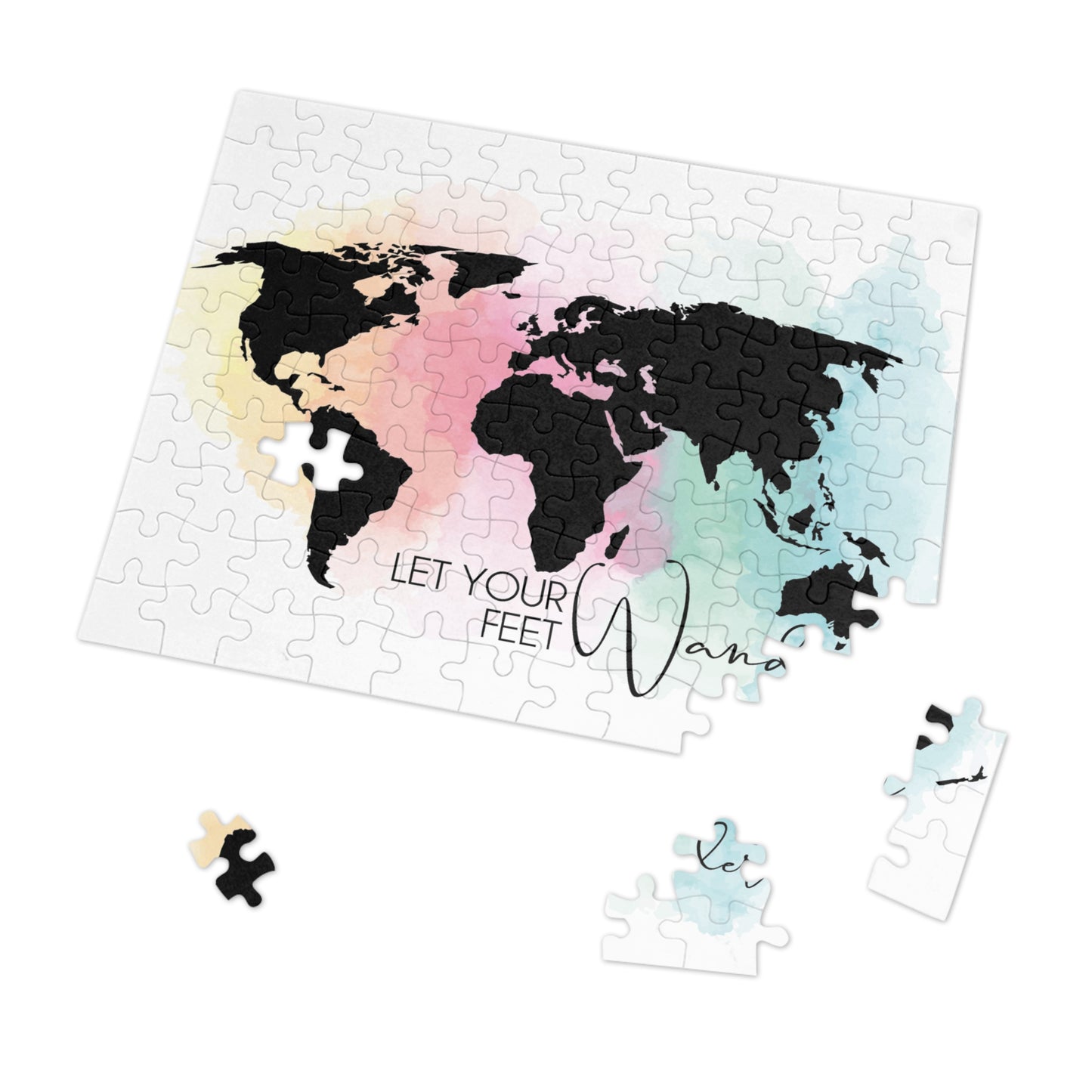 Puzzle, Travel, Let your feet wander, Personalised/Non-Personalised (30, 110, 252, 500,1000-Piece) awd-633