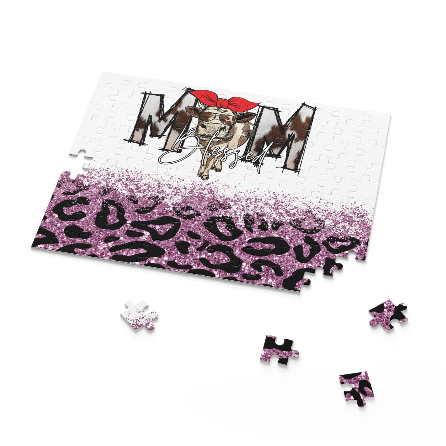 Personalised/Non-Personalised Puzzle, Cow, Mum, Mom (120, 252, 500-Piece)