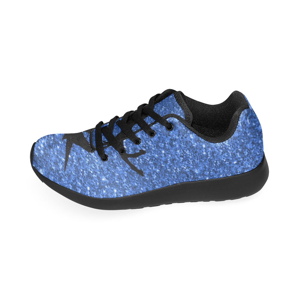 unicorn on blue glitter honey Women’s Running Shoes (Model 020)