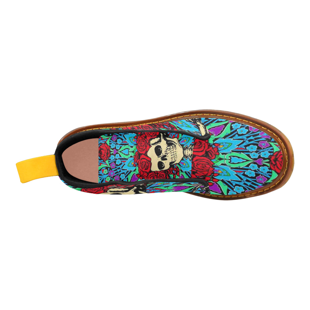 Flower Skull Martin Boots For Women Model 1203H