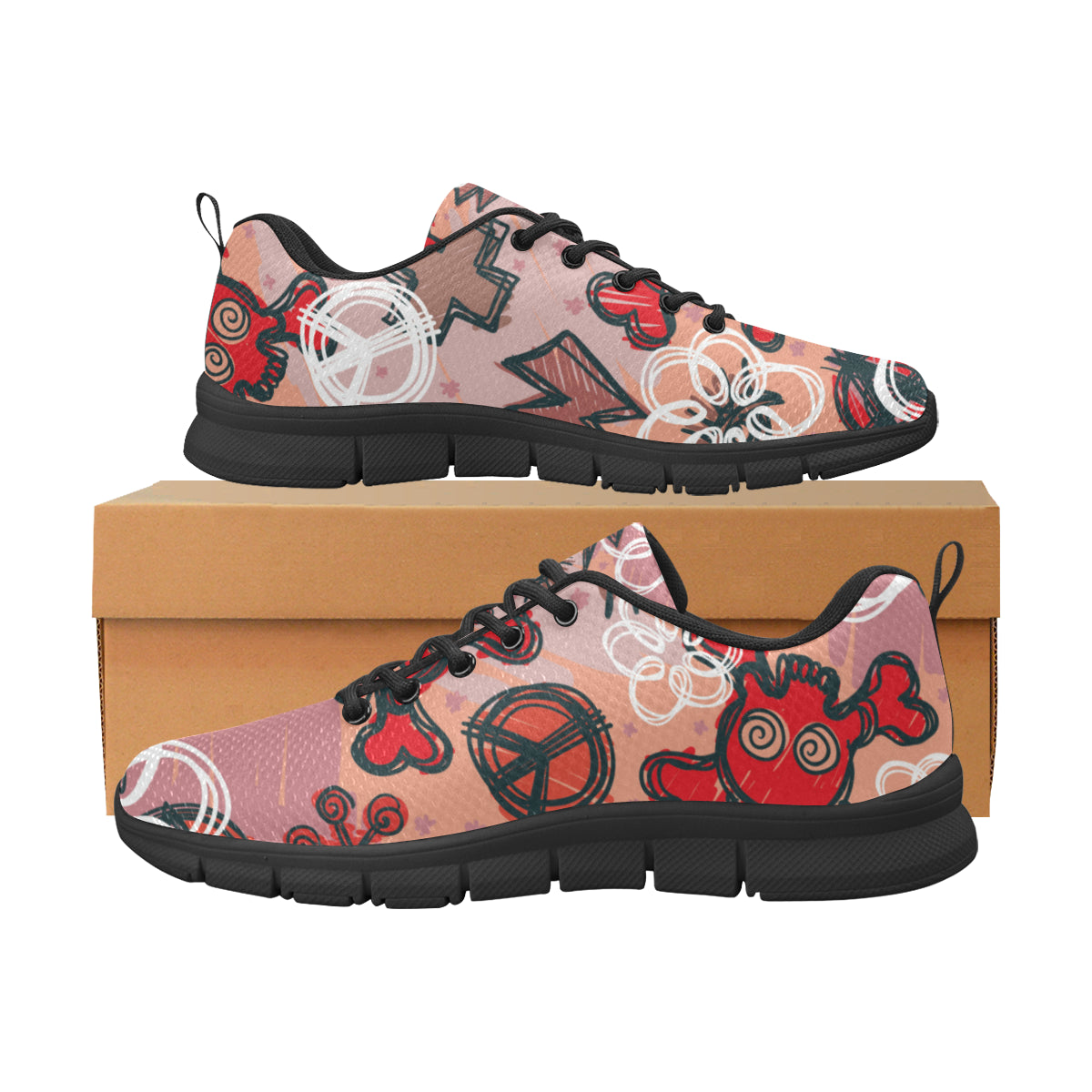 Hand Drawn Design honey Women's Breathable Running Shoes (Model 055)