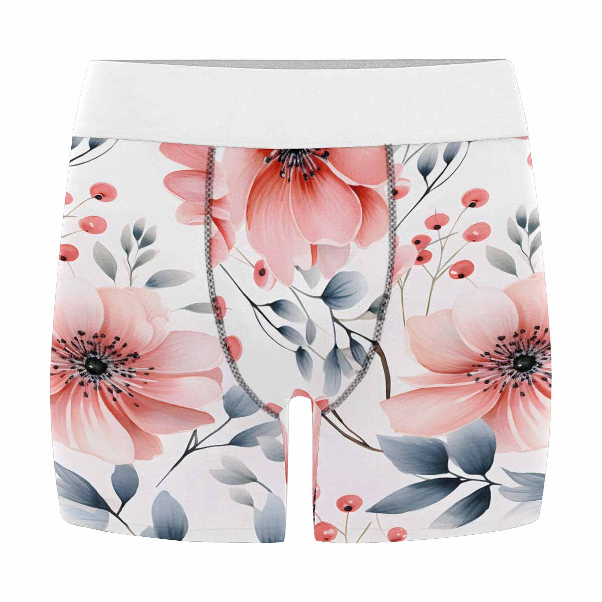 Apricot and Grey Floral  Men's All Over Print Boxer Briefs (Made In AUS)