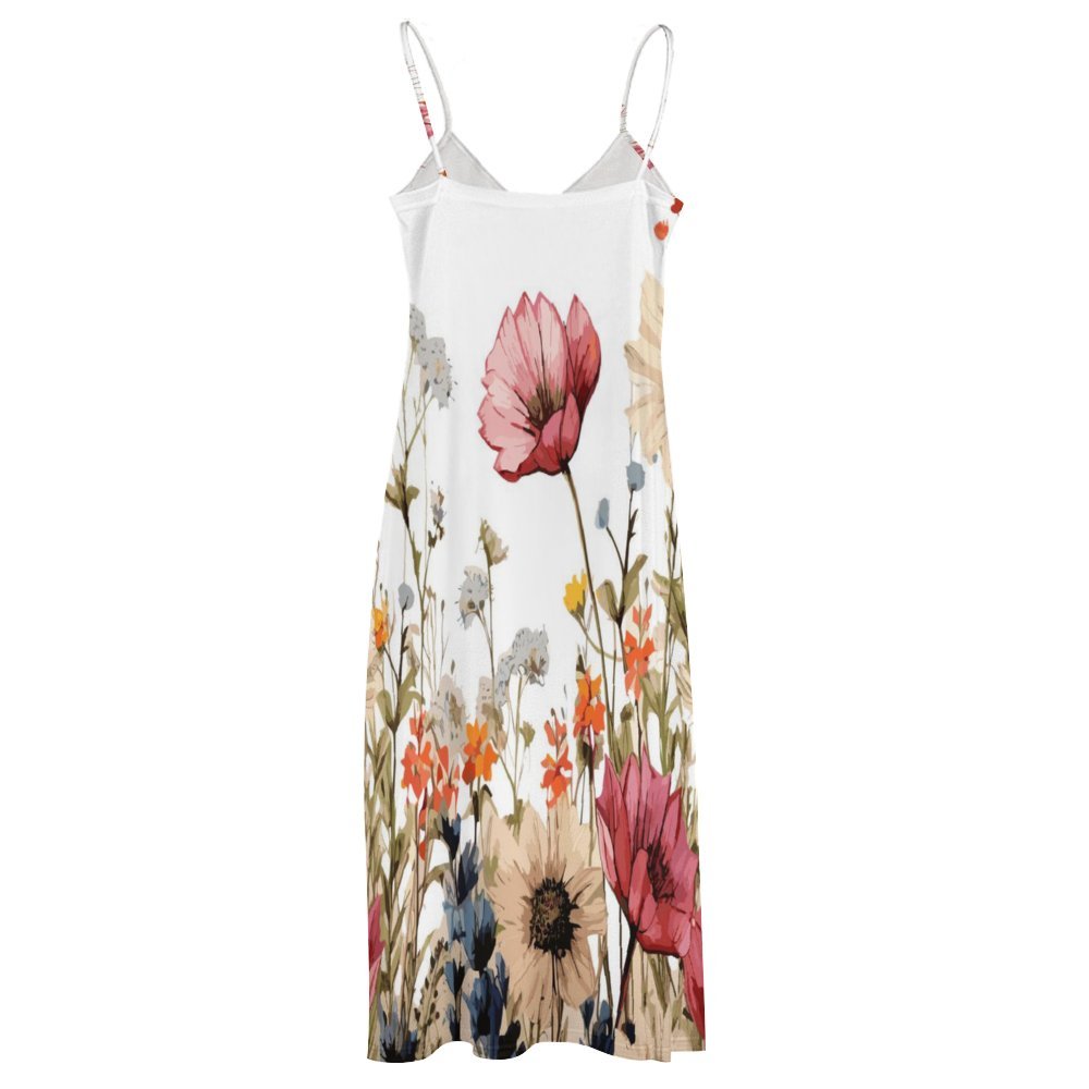 Wildflowers Spaghetti Strap Ankle-Length Dress Long dress