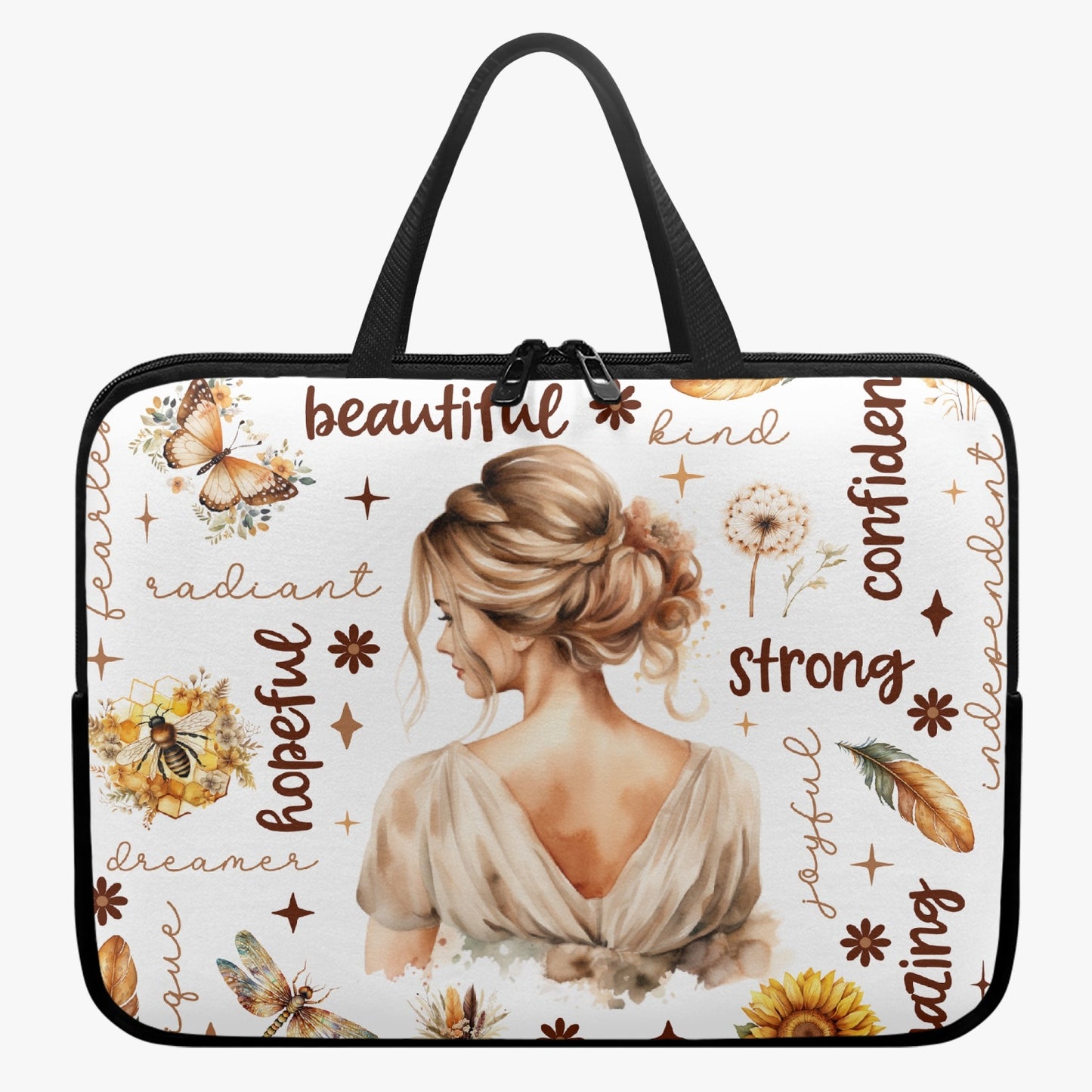 Laptop Sleeve with handles - Affirmations - Blonde Hair