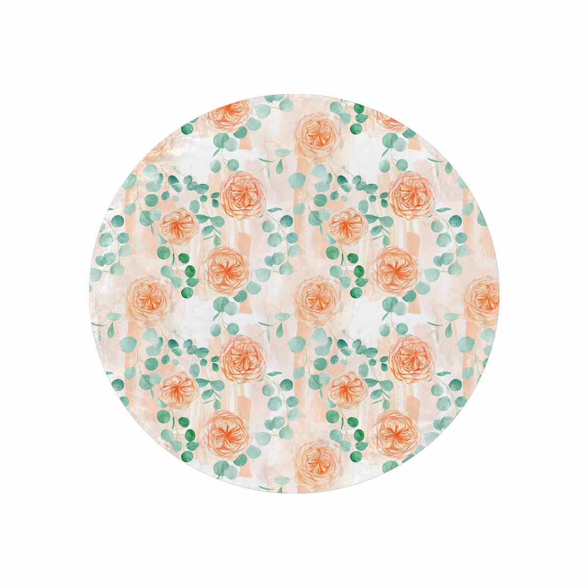 Roses and Eucalyptus new  Circular Micro Fleece Blanket 60"