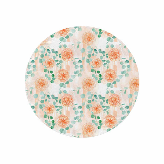 Roses and Eucalyptus new  Circular Micro Fleece Blanket 60"