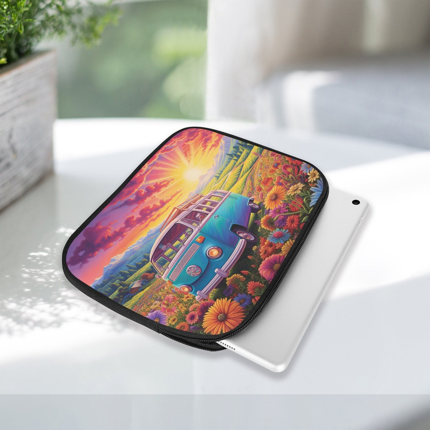 Tablet Sleeve - Combi Van in sunflowers, awd-628