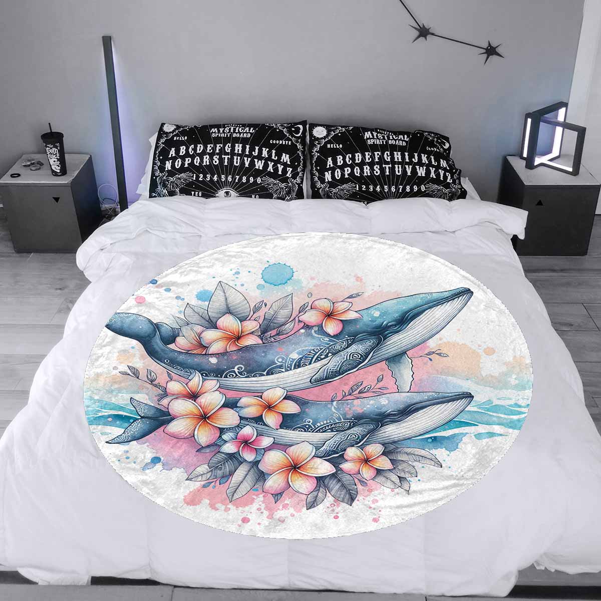 Sea_Animals_Dolphins_Awd351104  Circular Micro Fleece Blanket 60"