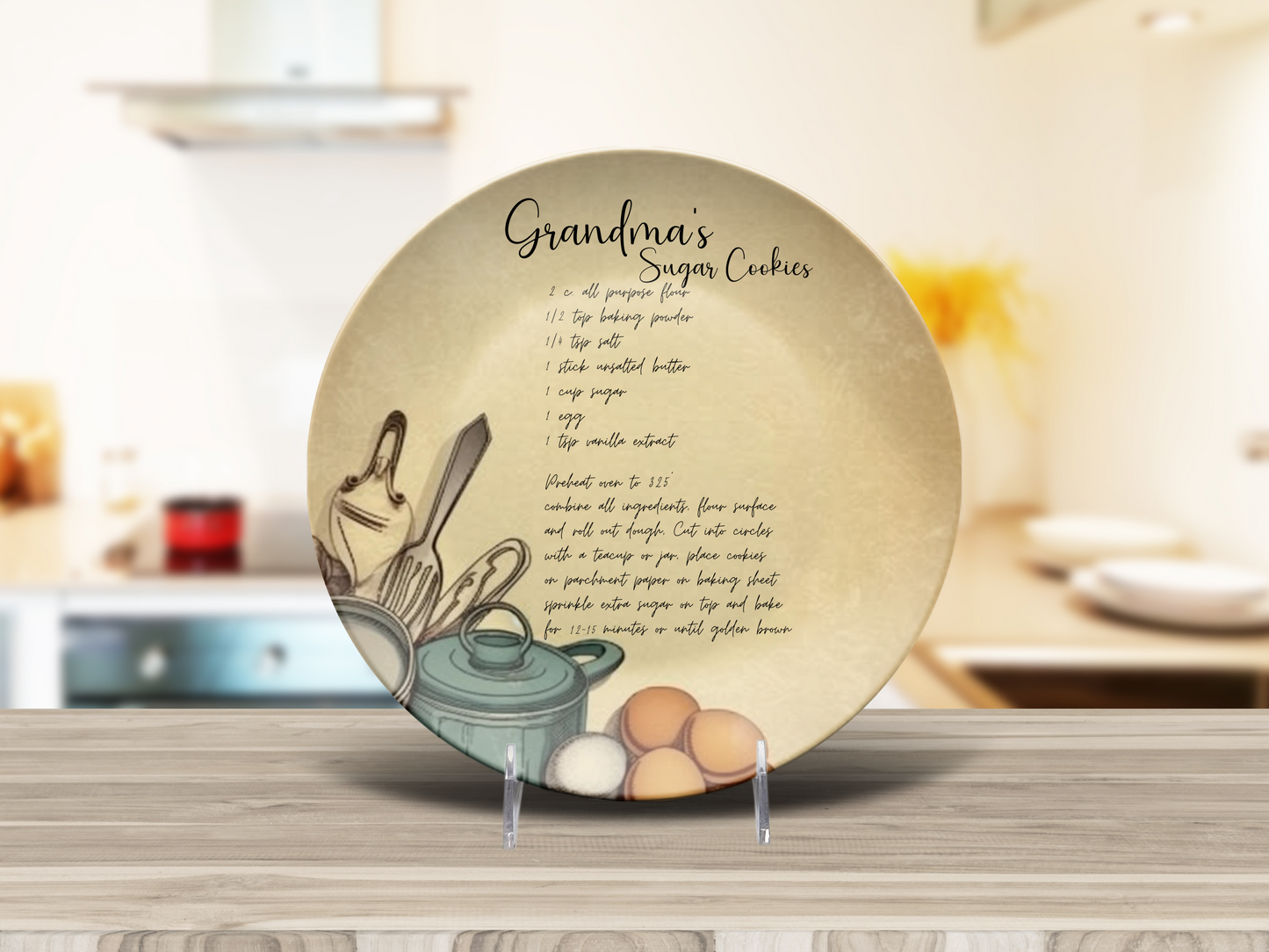 Handwritten Recipe Plate/Platter, Family Recipe Heirloom