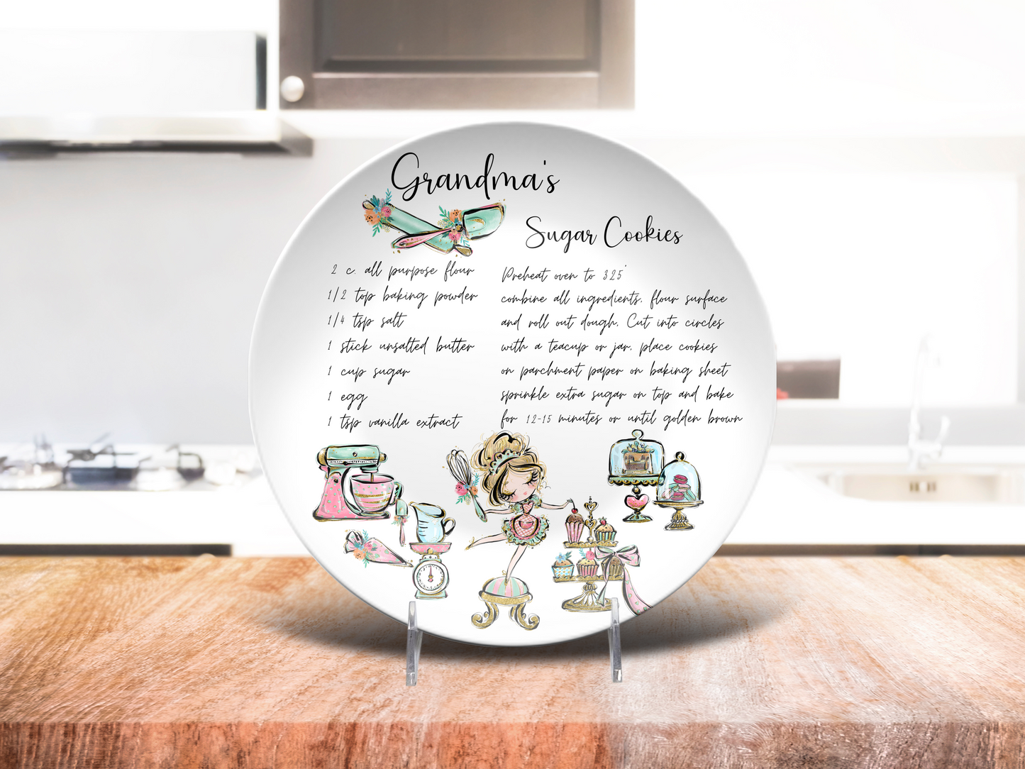 Personalised Handwritten Family Recipe Heirloom Roll it with Love Plate/Platter