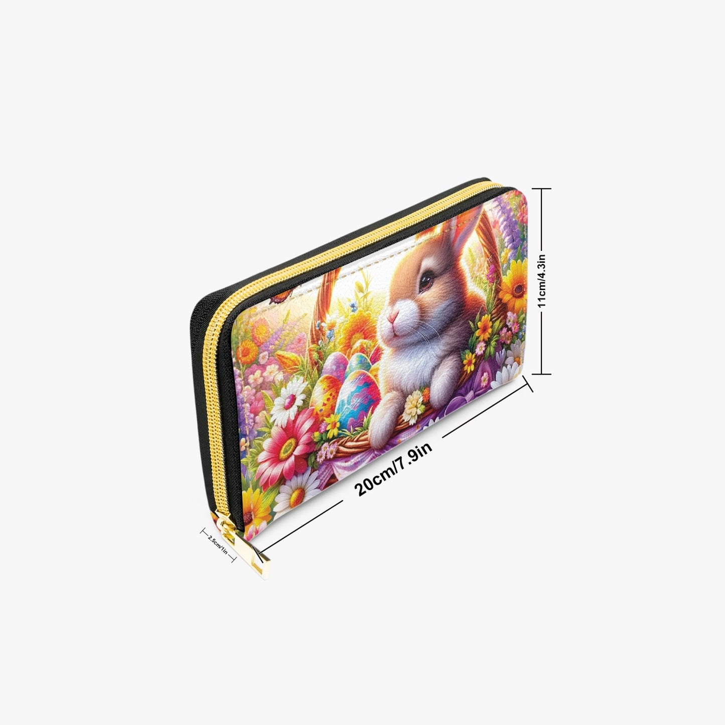 Long Type Zipper Purse, Easter Rabbit, awd-617