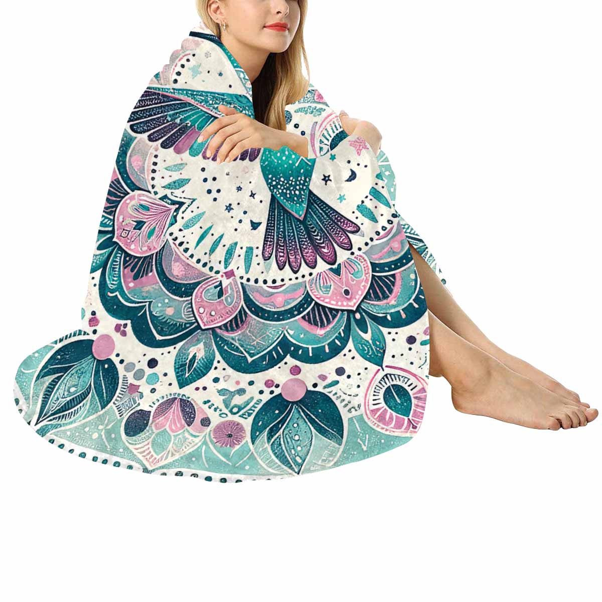 Mandella_Bird_Awd35143  Circular Micro Fleece Blanket 60"