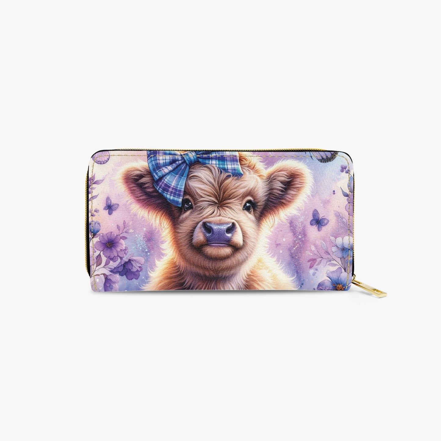 Long Type Zipper Purse - Highland Cow