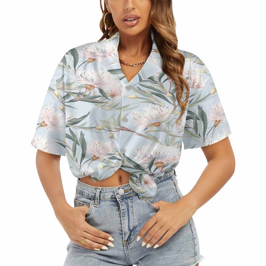 Australian Floral Blue  Women's Hawaiian Shirt