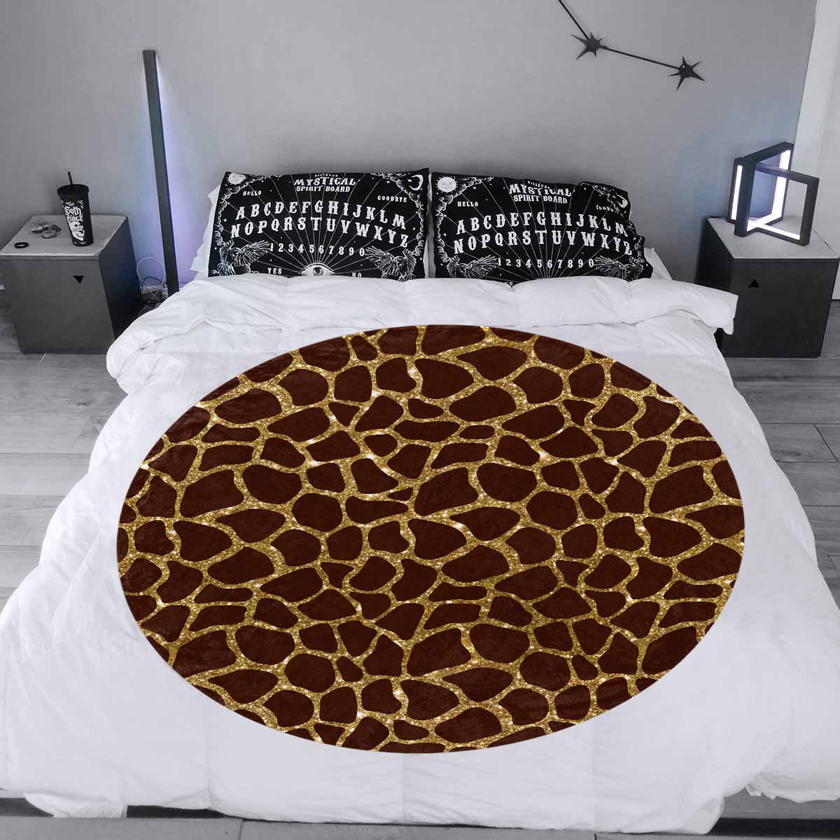 Animal print 6  Circular Micro Fleece Blanket 47"